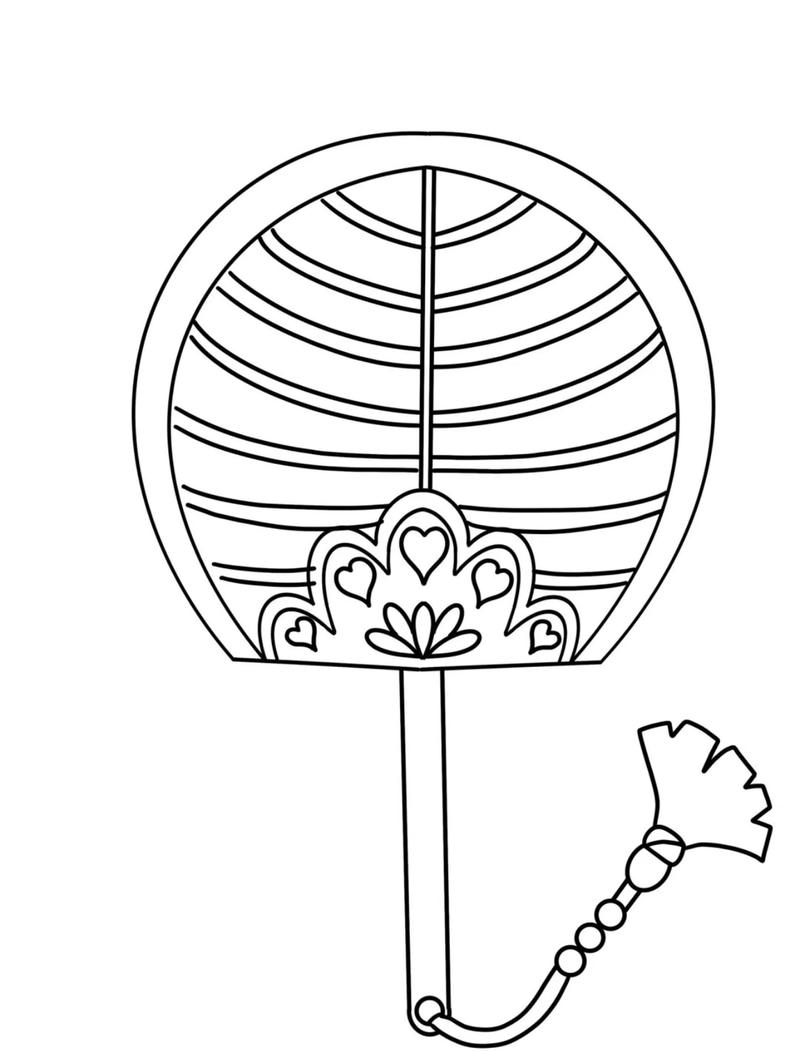 Hình vẽ quạt đơn giản dễ tô màu cho bé