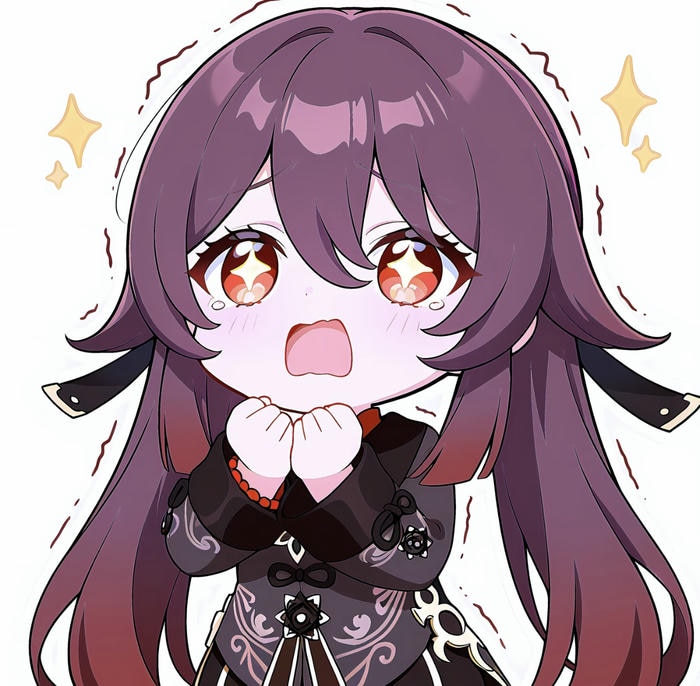 Hutao chibi mắt long lanh sợ hãi