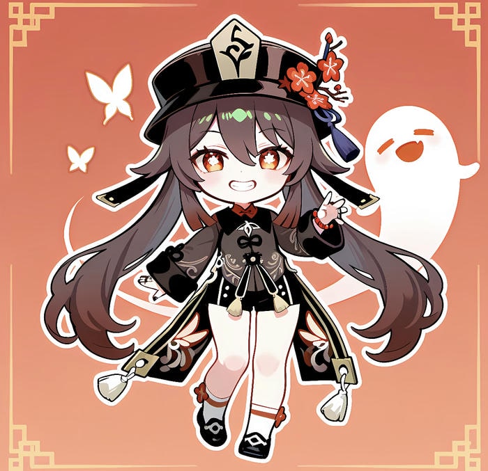 Hutao chibi và con ma tinh nghịch