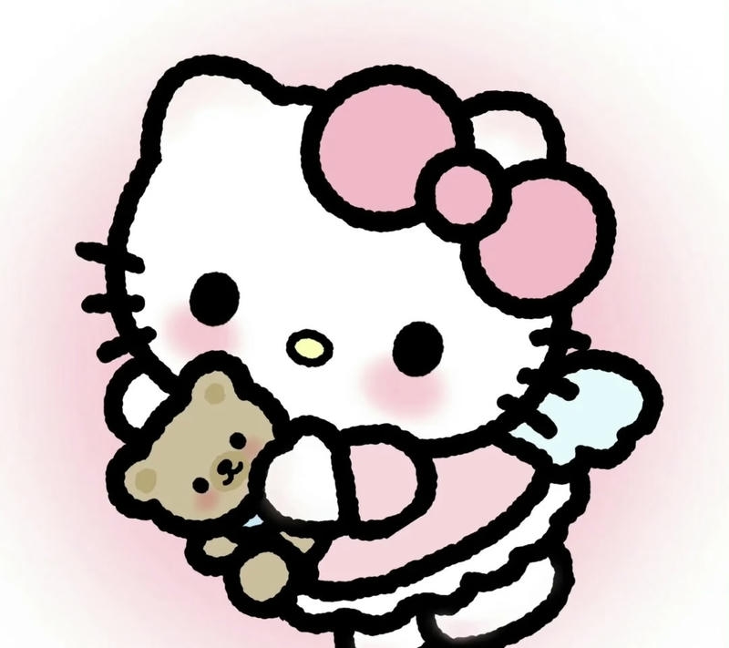 Mèo Hello Kitty chibi dễ thương tông màu hồng ngọt ngào