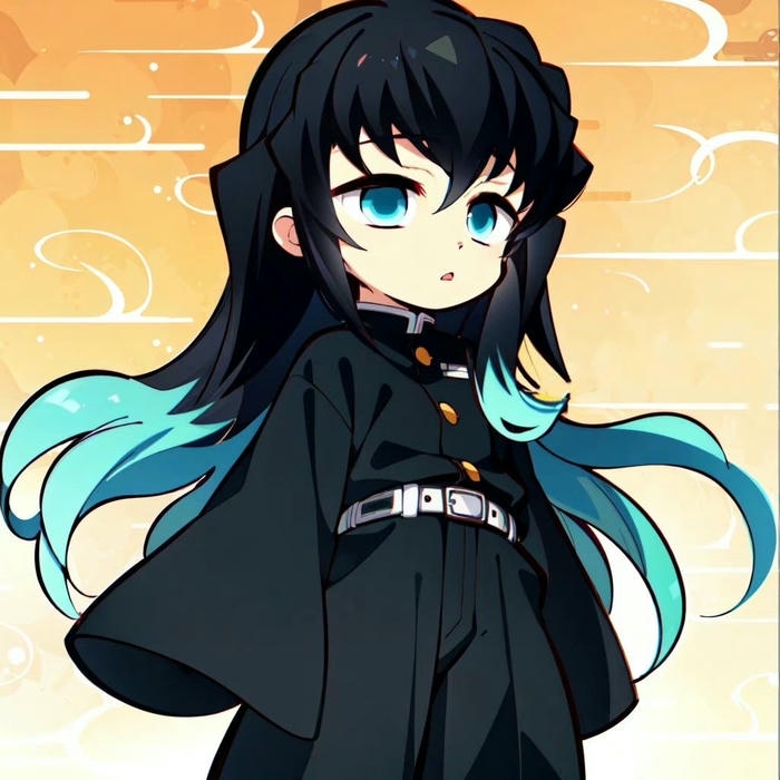 Muichirou chibi dáng nhỏ ánh mắt mơ màng