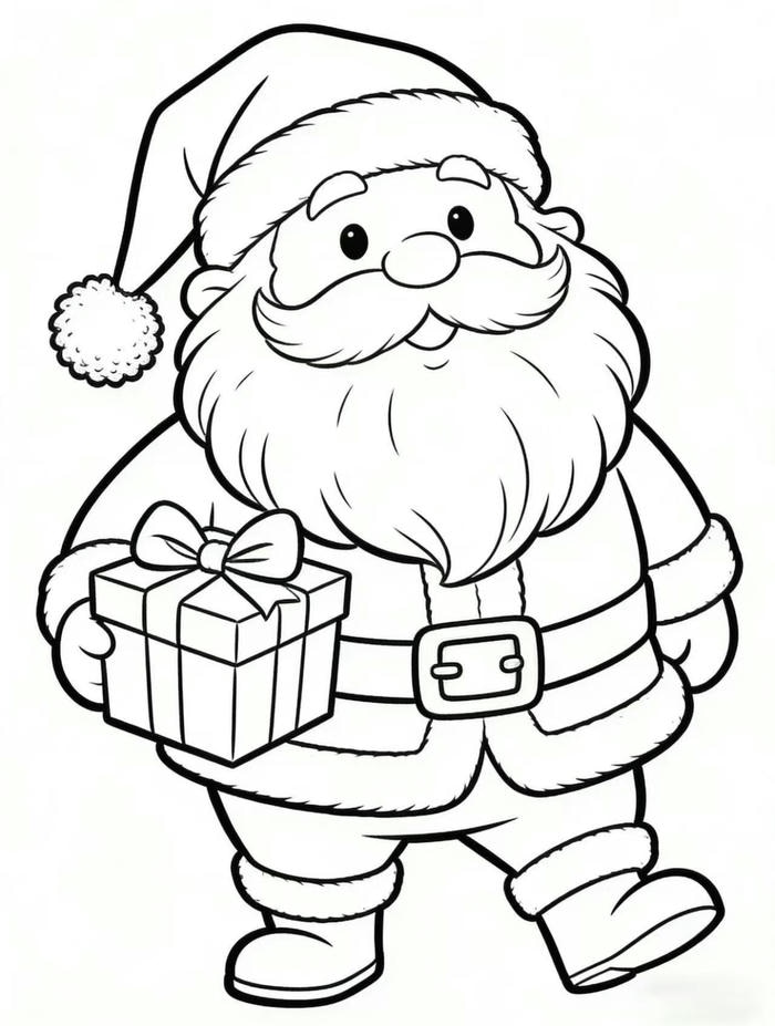 Tô màu Noel ông già ôm quà