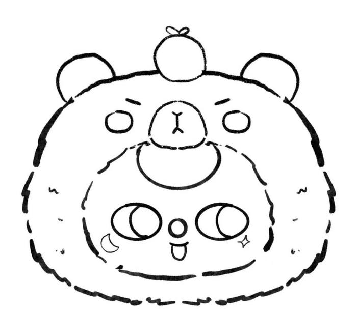 Tô màu baby three capybara cực iu