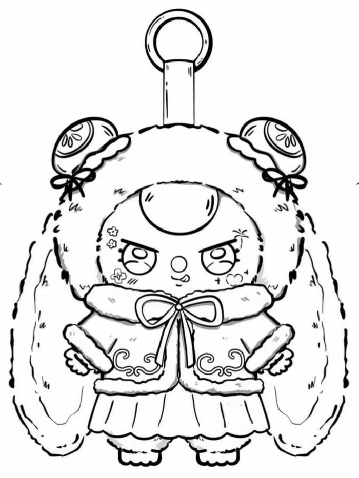 Tô màu baby three móc khoá