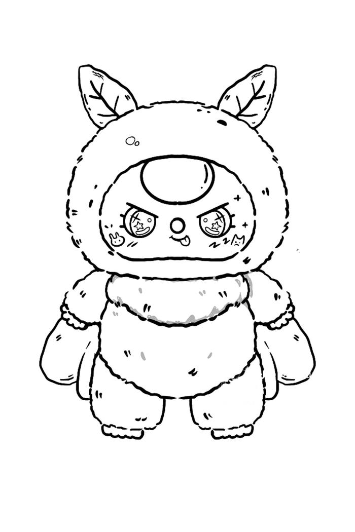 Tô màu baby three tạo dáng nhí nhảnh