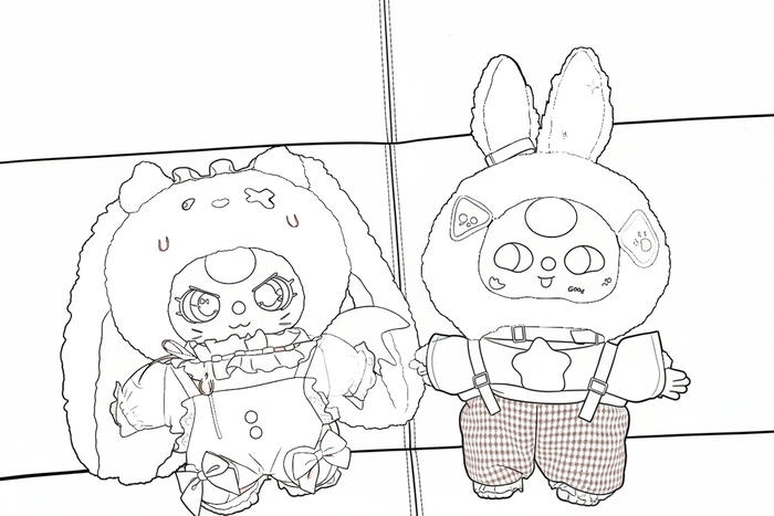 Tô màu cặp đôi baby three hoạt hình