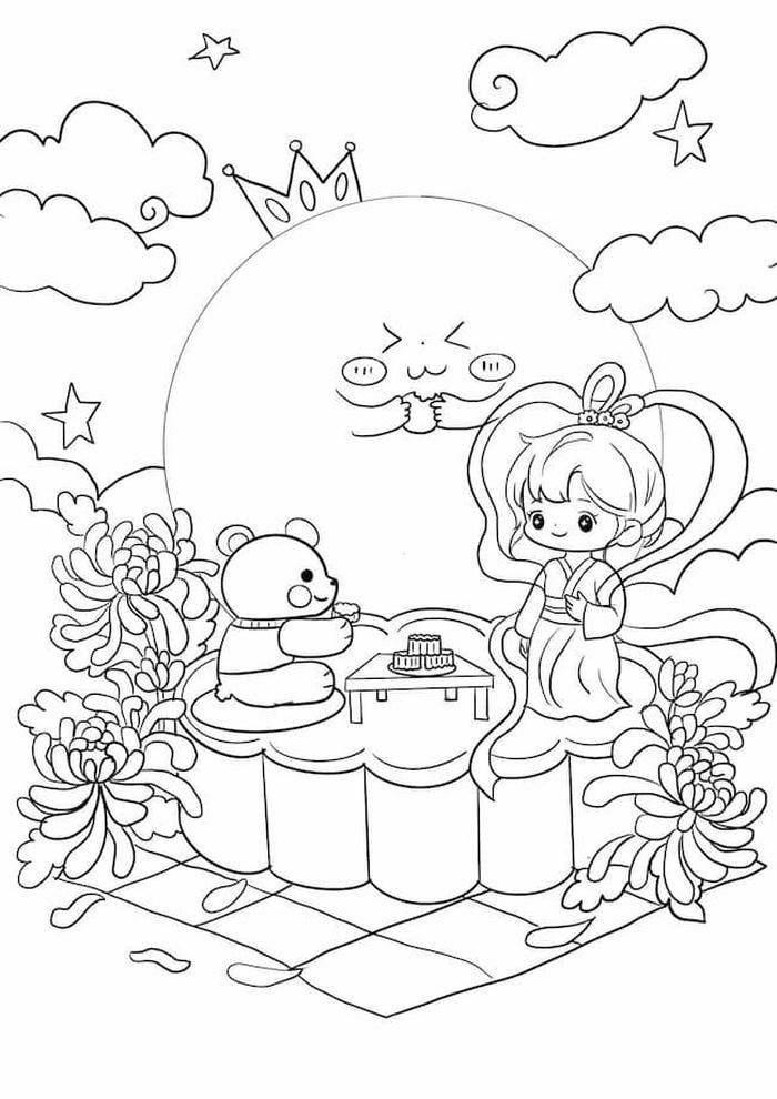 Tô màu trung thu chij Hằng sum vầy