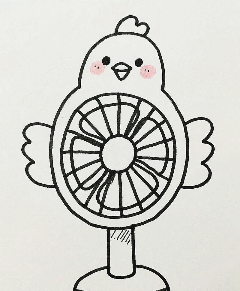 Tranh quạt đơn giản đường nét rõ ràng dễ tô