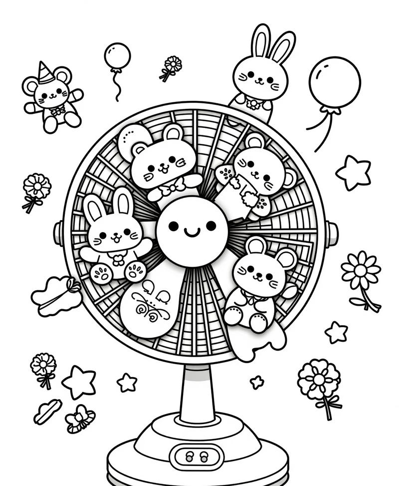 Tranh quạt nghệ thuật nhẹ nhàng cho bé tập tô