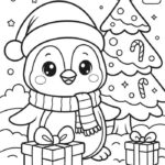 Tranh tô màu Noel hộp quà