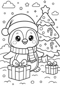 Tranh tô màu Noel hộp quà