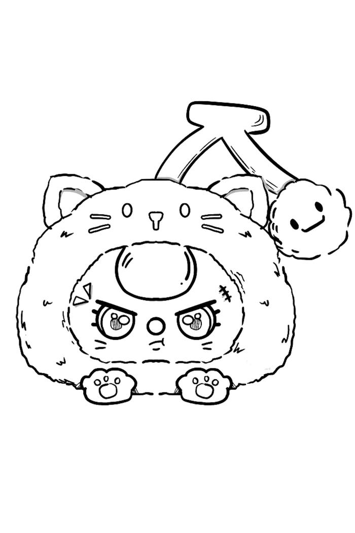 Tranh tô màu baby three con mèo