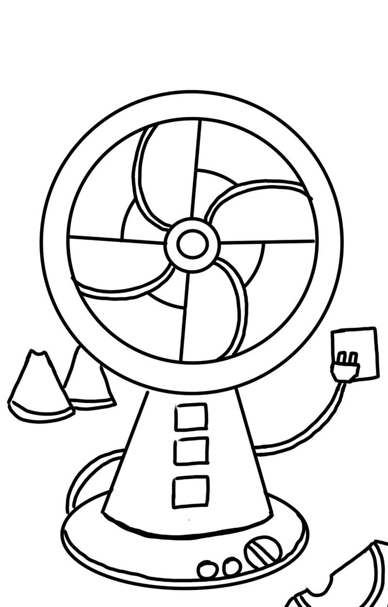 Tranh tô màu cái quạt đẹp mắt cho trẻ em