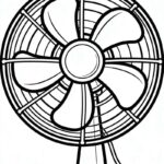 Tranh tô màu cái quạt kiểu dáng truyền thống đẹp