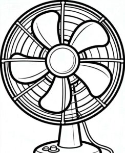 Tranh tô màu cái quạt kiểu dáng truyền thống đẹp