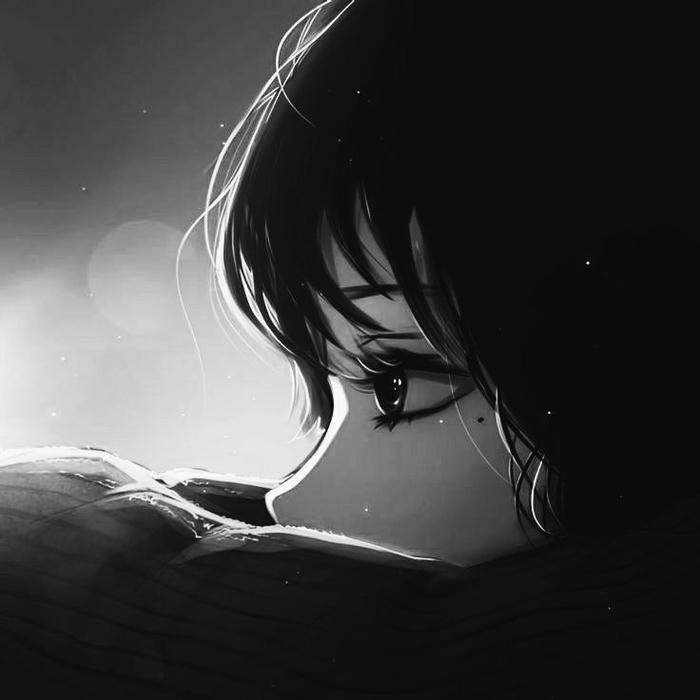 ảnh anime che mặt nghiêng nhẹ