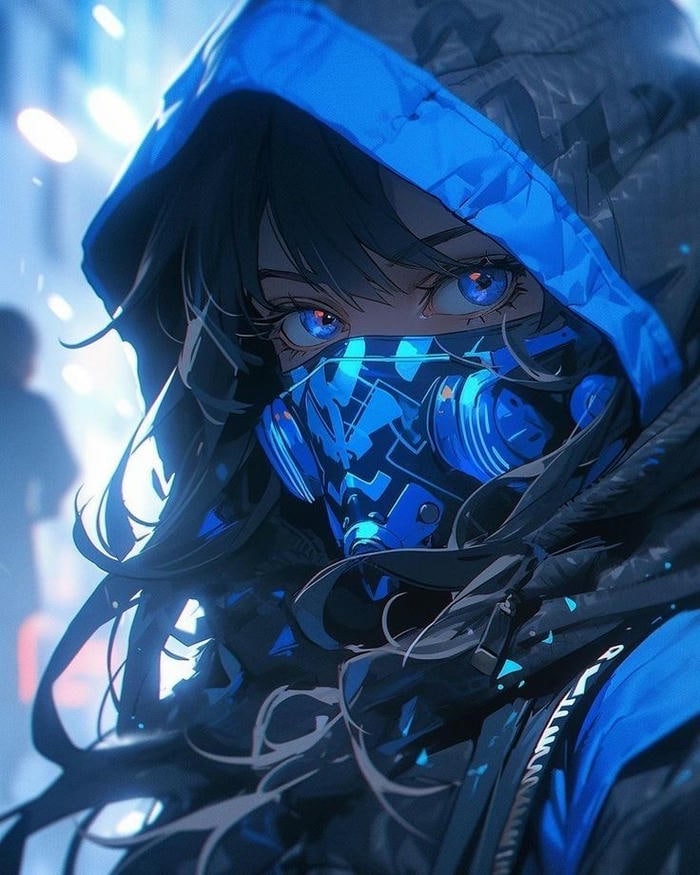 ảnh anime che mặt phố đêm