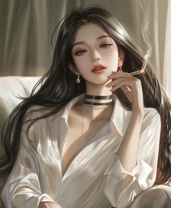 ảnh anime hút thuốc gió đêm lạnh