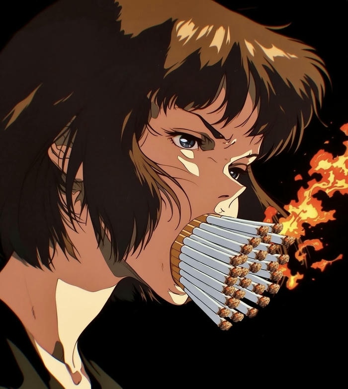 ảnh anime hút thuốc nhịp thở đều