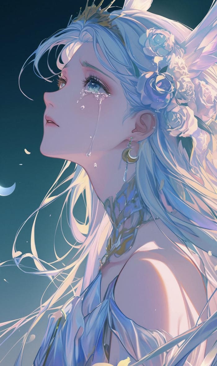 ảnh anime khóc không gian lặng