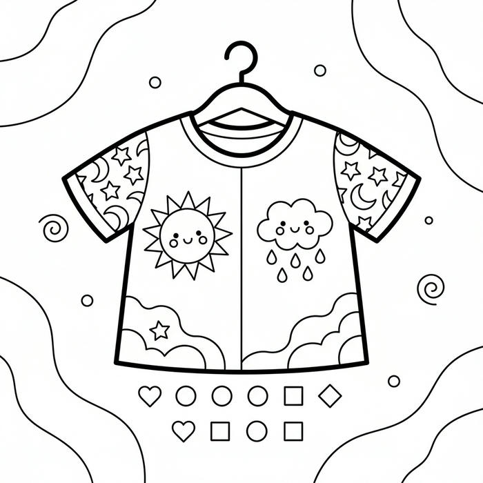 ảnh áo đơn cho bé tô màu