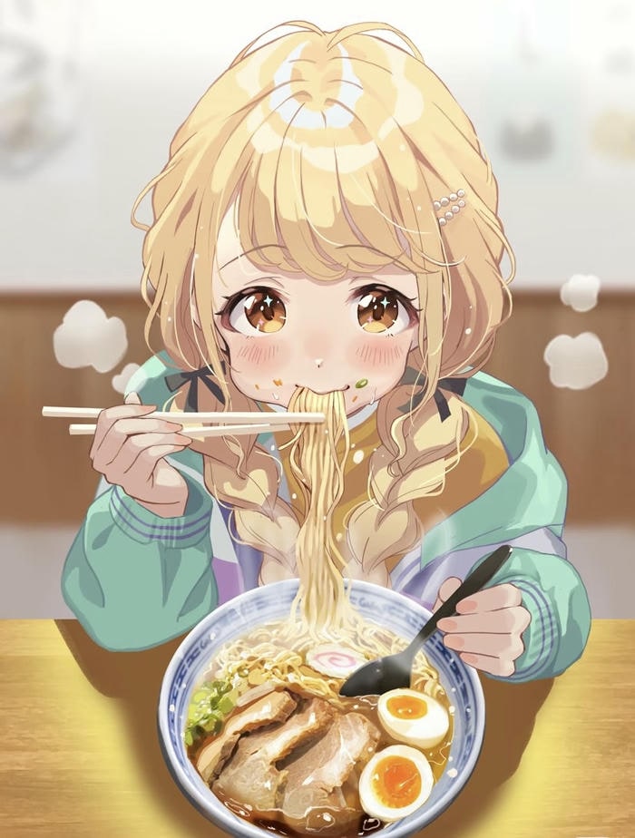 ảnh đồ ăn anime ánh sáng ấm áp