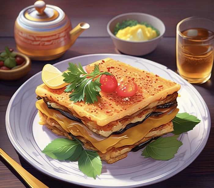 ảnh đồ ăn anime dưa muối vàng nhạt