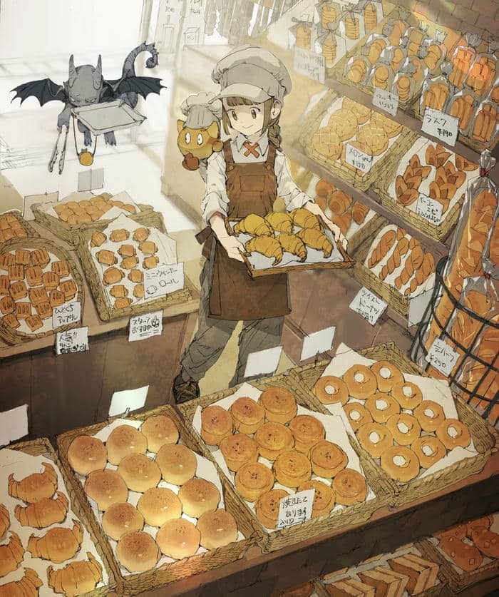 ảnh đồ ăn anime vỏ bánh dẻo mềm