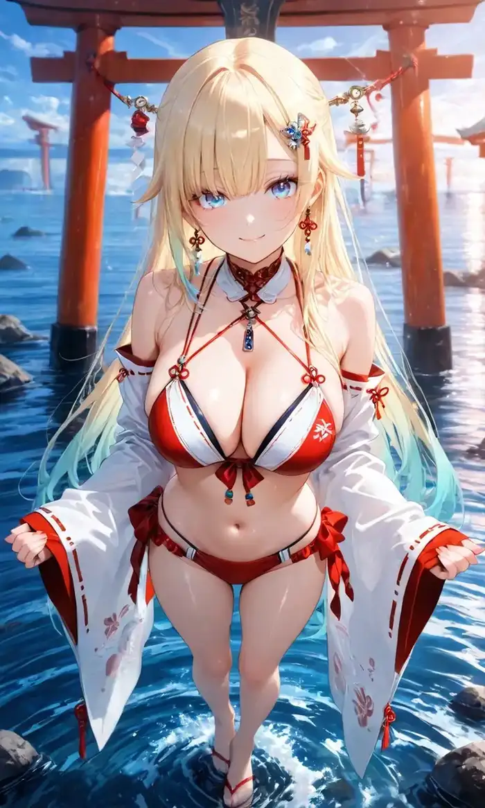 ảnh gái anime mặc bikini với tạo hình nữ tính