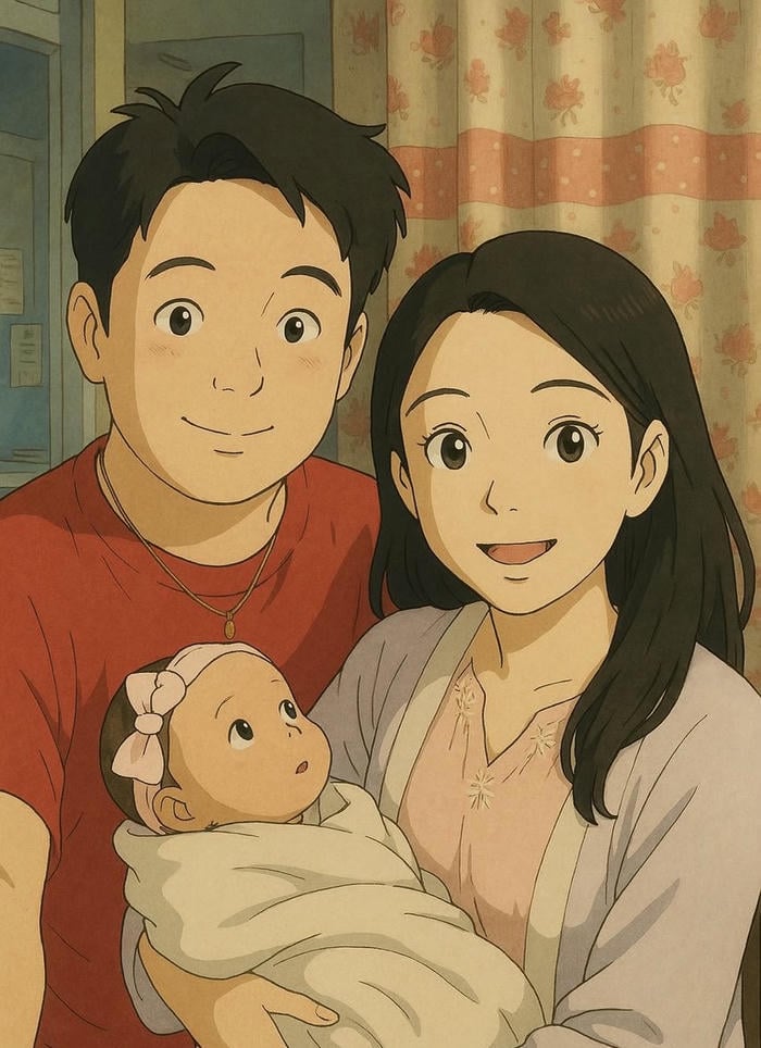 ảnh gia đình anime ánh nắng nhẹ