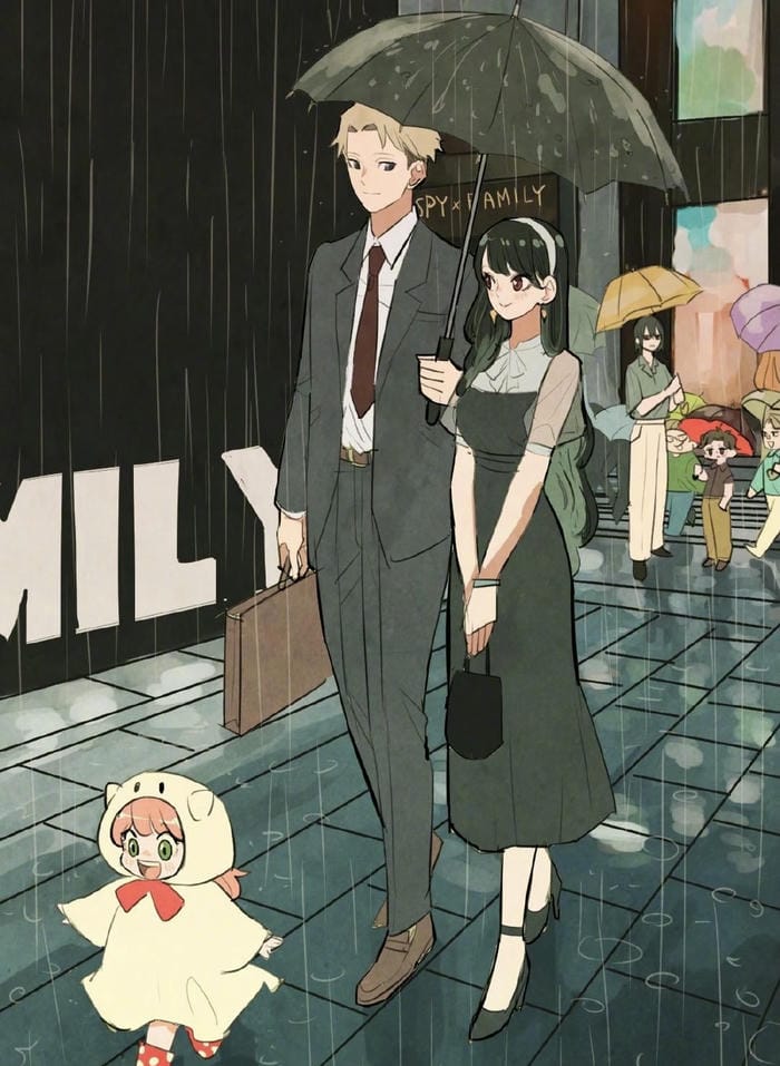 ảnh gia đình anime căn phòng nhỏ