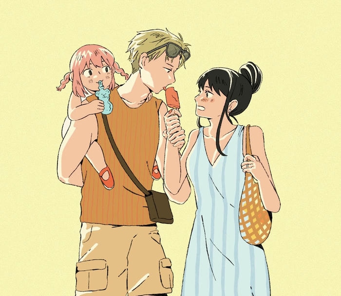 ảnh gia đình anime cha mẹ con