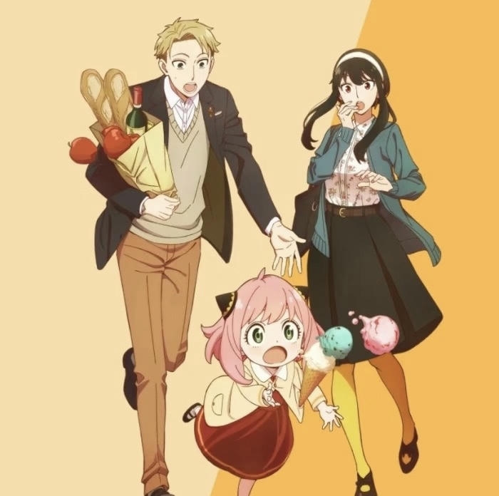 ảnh gia đình anime con chơi đùa