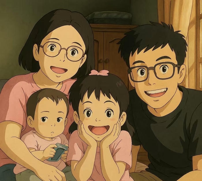 ảnh gia đình anime tiếng cười vang