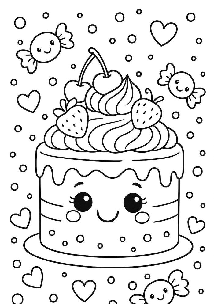 ảnh tô màu bánh sinh nhật