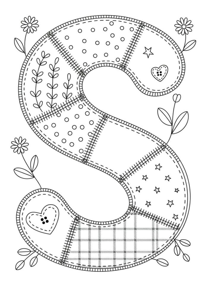 ảnh tô màu chữ s uốn lượn mềm