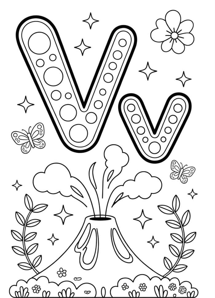 ảnh tô màu chữ v hai nét xiên