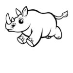 ảnh tô màu con tê giác cho bé 3-4 tuổi