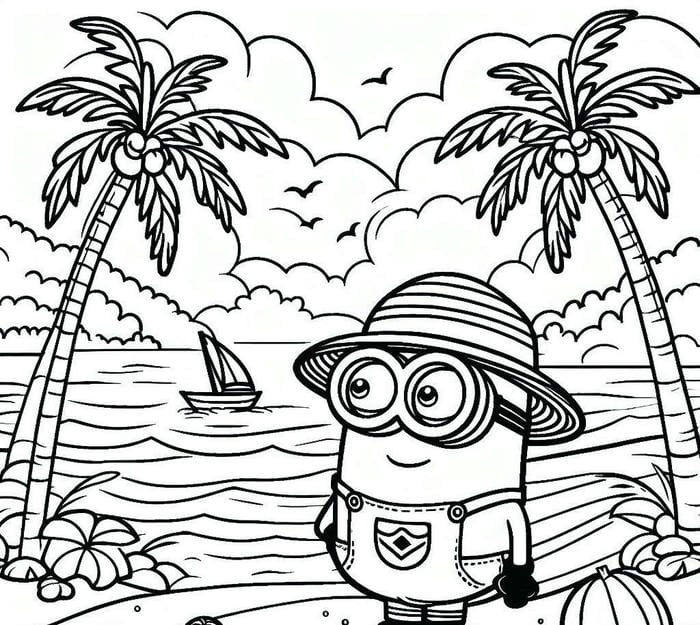 ảnh tô màu minion nét vẽ rõ ràng