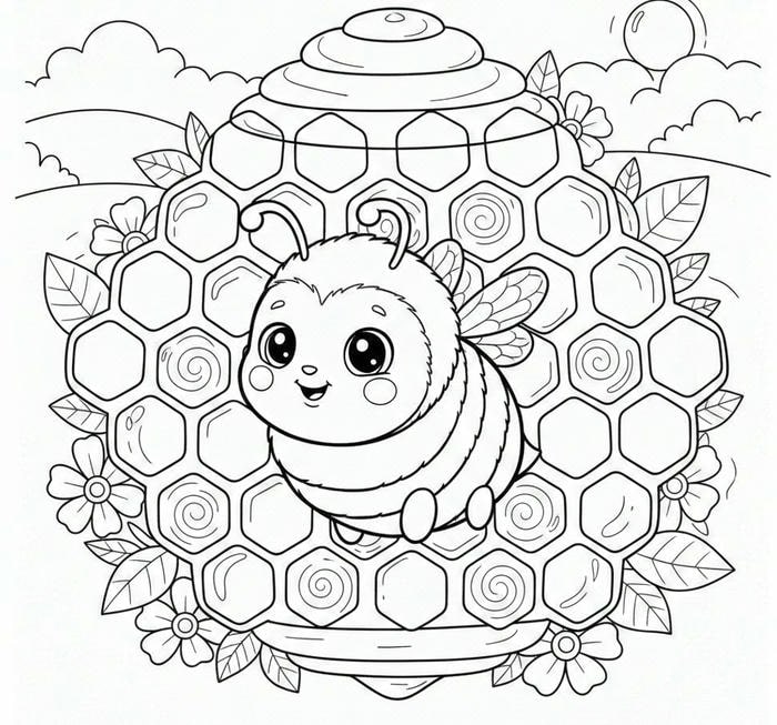 ảnh tô màu ong xây tổ