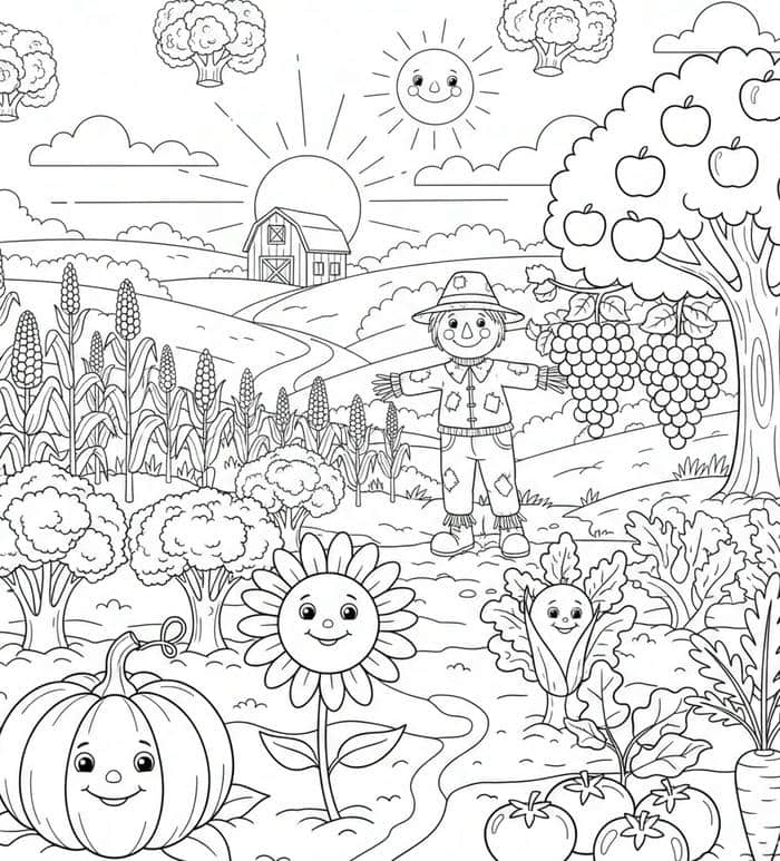 ảnh tô màu rau củ quả cho bé