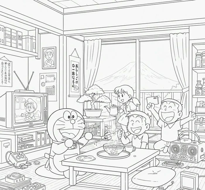 ảnh tranh doremon hoạt hình ngày thường