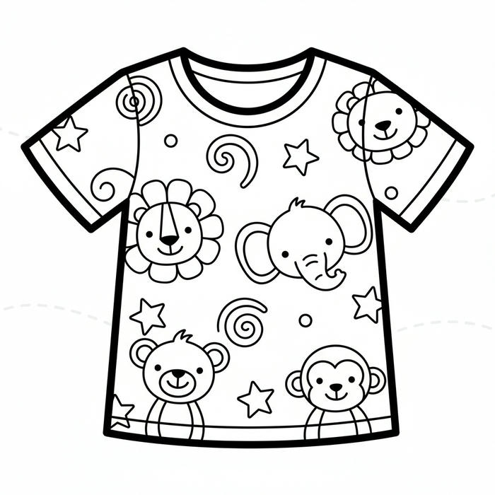 ảnh tranh tô màu áo con vật