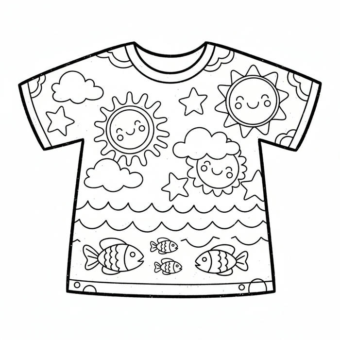 ảnh tranh tô màu áo đơn giản