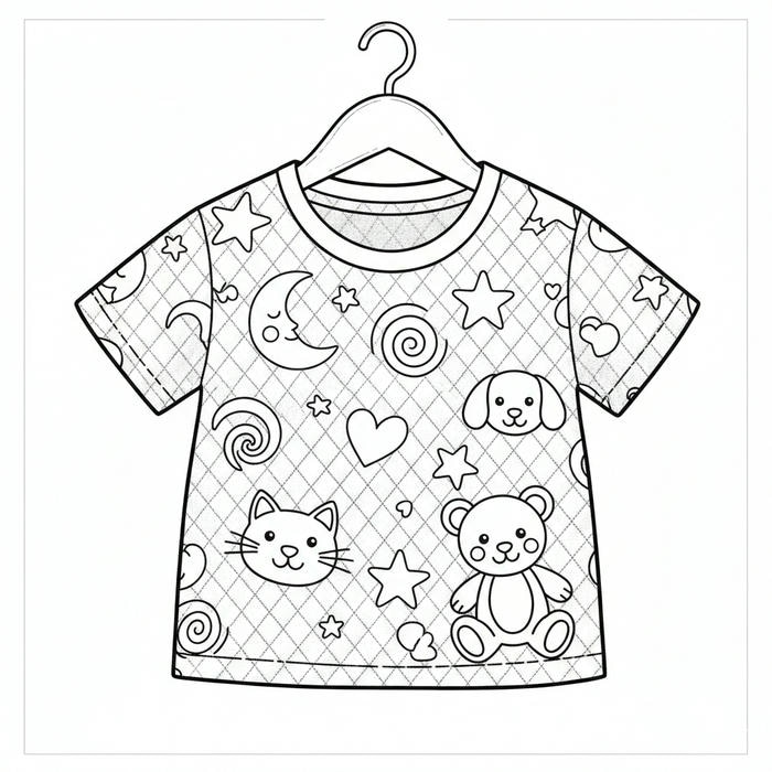 ảnh tranh tô màu áo thiếu nhi