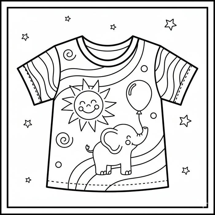 ảnh tranh tô màu áo trẻ em