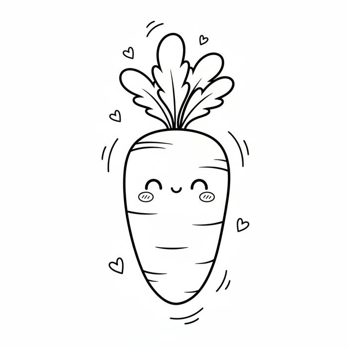 ảnh tranh tô màu cà rốt dễ thương