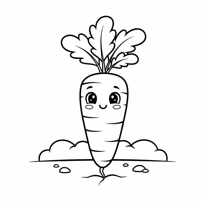 ảnh tranh tô màu củ cà rốt siêu yêu