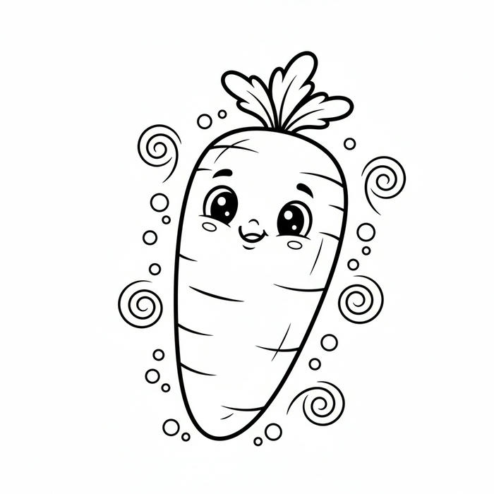 ảnh tranh tô màu củ cà rốt