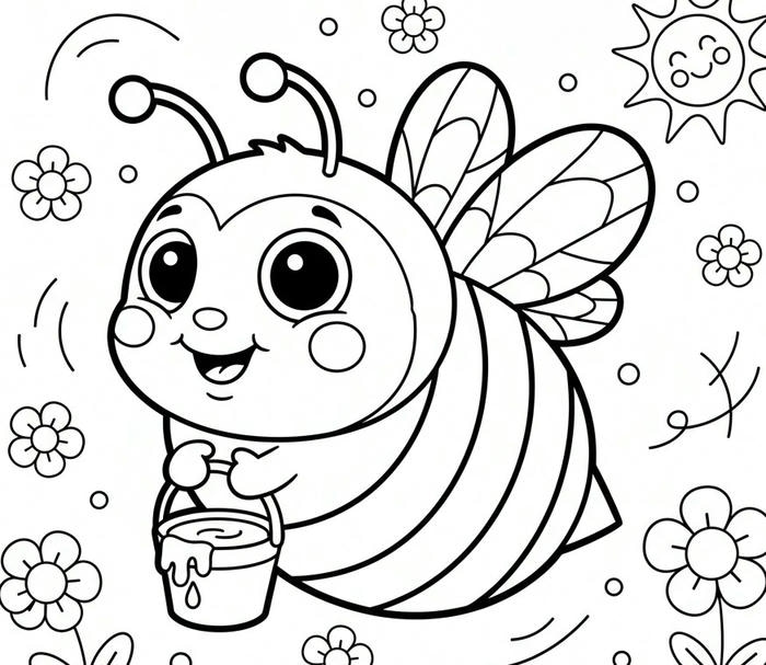 ảnh tranh tô màu ong xách mật